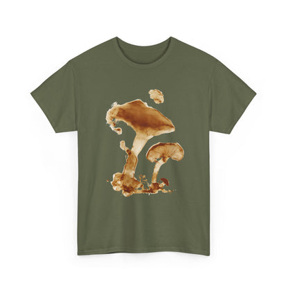 Artistic Spore Print Mushroom Graphic Tee, Unisex Heavy Cotton T-Shirt, Stylish Casual Wear, Eco-Friendly Gift, Nature Lover Apparel