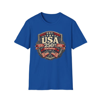 USA 250th Birthday T-Shirt — 1776-2026 Retro American Celebration Tee