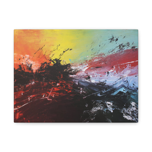 Waves of Conflict --Vibrant Abstract Canvas Wall Art, Colorful Decor, Contemporary Art