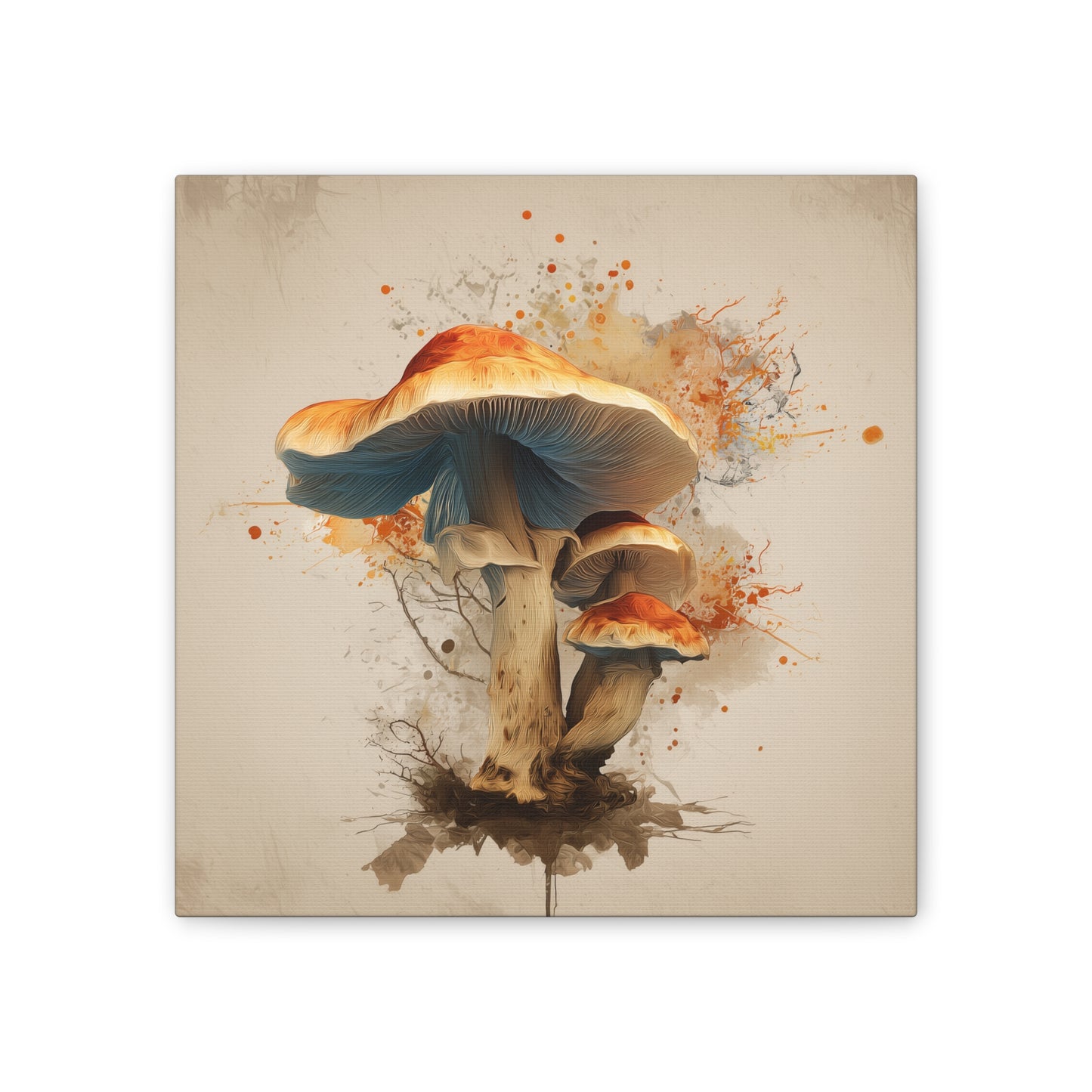 Mycelium Spread -Mushroom Canvas Art, Stretched Wall Decor, Bohemian Home Decor, Psychedelic Wall Art, Nature-Inspired Art