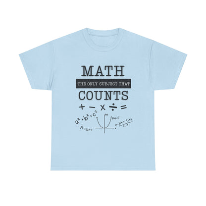 Math Counts -Unisex Heavy Cotton Tee, Funny Math Shirt, Gift for Teachers, Math Lovers, Back to School T-Shirt