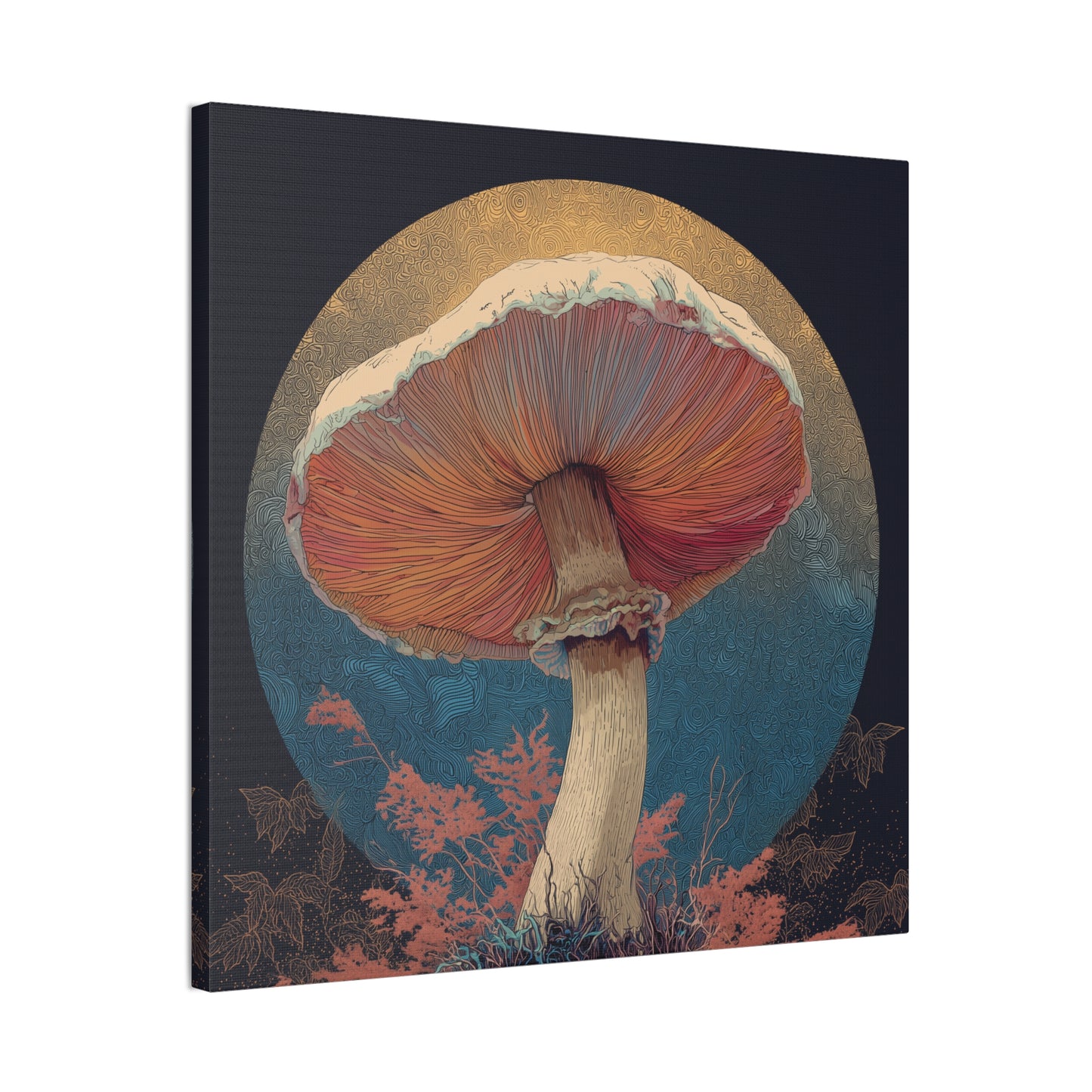 Unreal Shroom -Mushroom Canvas Art, Stretched Wall Decor, Bohemian Home Decor, Psychedelic Wall Art, Nature-Inspired Art