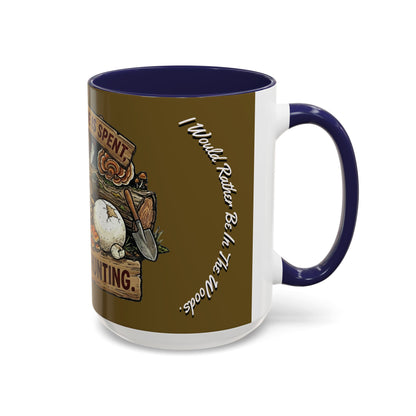 Mushroom Hunting Coffee Mug – "My Spore Time Is Spent" Rustic Forager Accent Mug