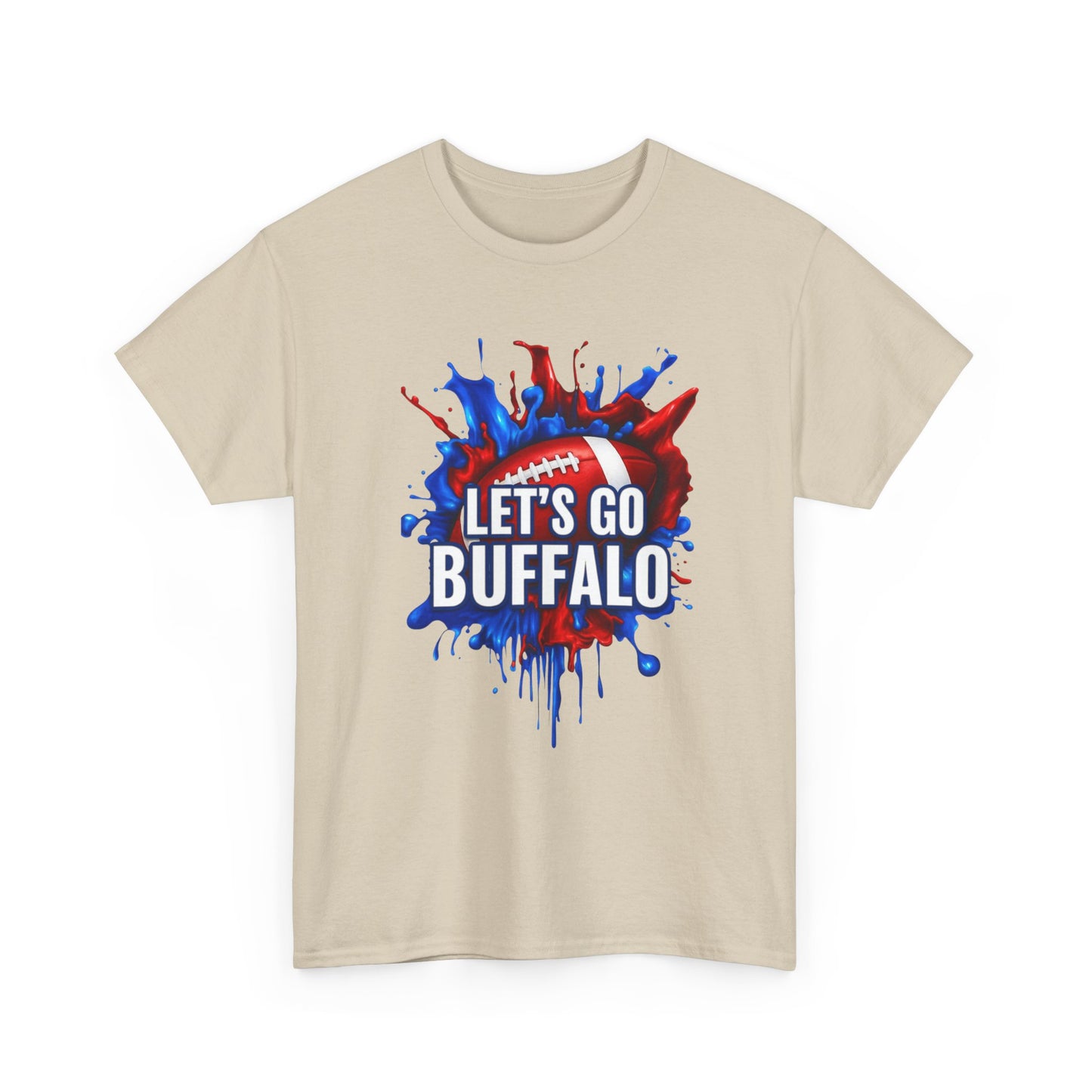 Let's Go Buffalo Splat -Buffalo Sports Fan Tee - Let's Go Buffalo Shirt, Game Day Apparel, Unisex Cotton T-Shirt, Tailgate Wear, Football Team Gear