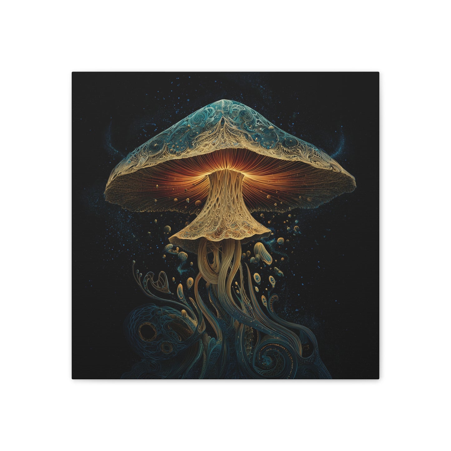 Mind Awakening -Mushroom Canvas Art, Stretched Wall Decor, Bohemian Home Decor, Psychedelic Wall Art, Nature-Inspired Art
