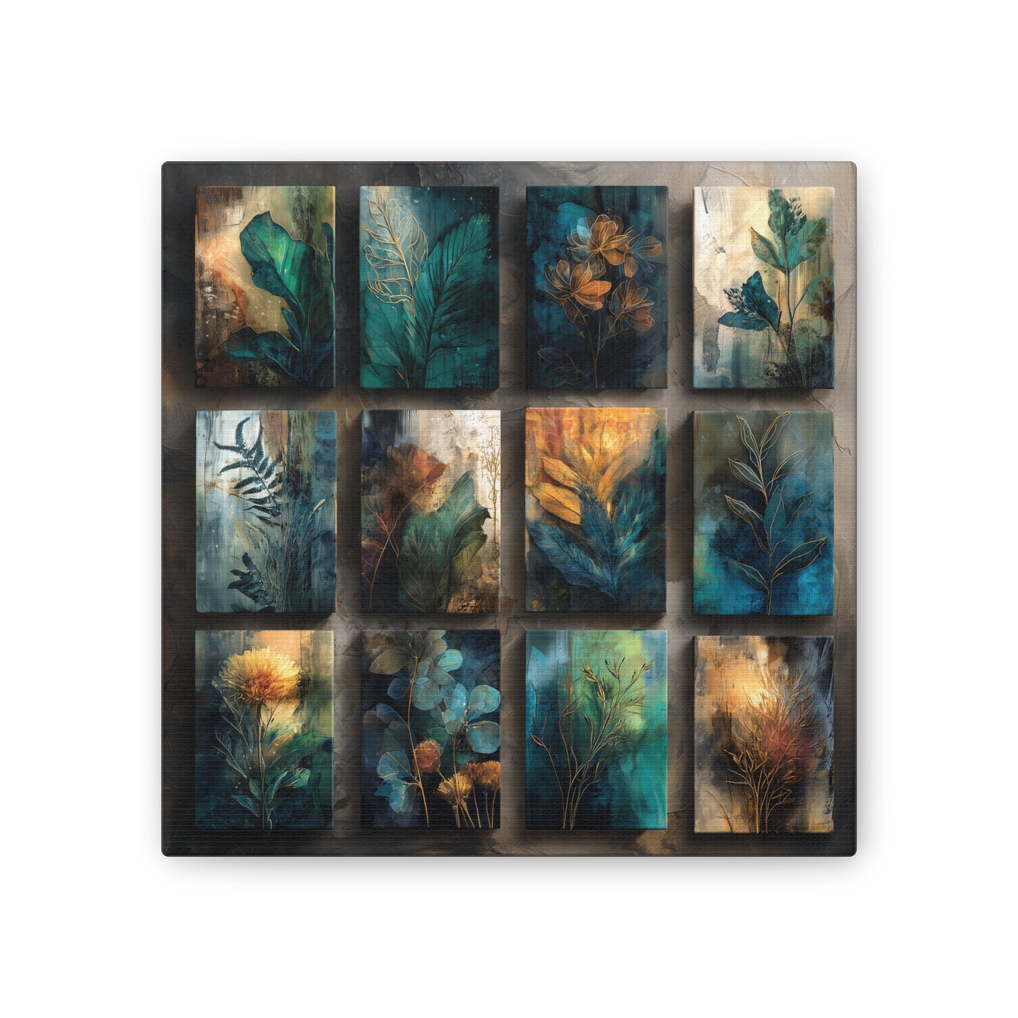 Natures Blue Green Series #3 -Botanical Wall Art, Nature-Inspired Home Décor, Eco-Friendly Canvas Print, Greenery Art Piece, Living Room Wall Hanging