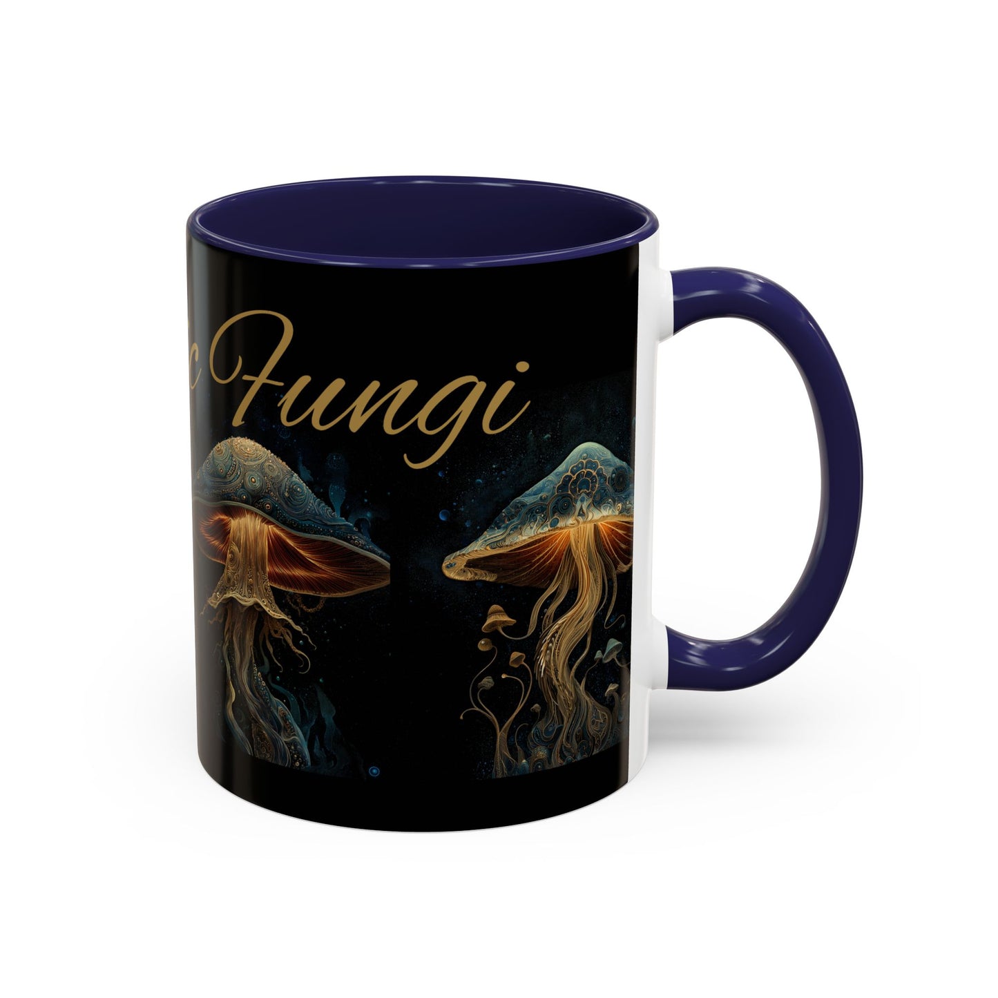 Dark Fantastic Fungi Coffee Mug - Magical Ocean Mushroom Art (11/15oz)