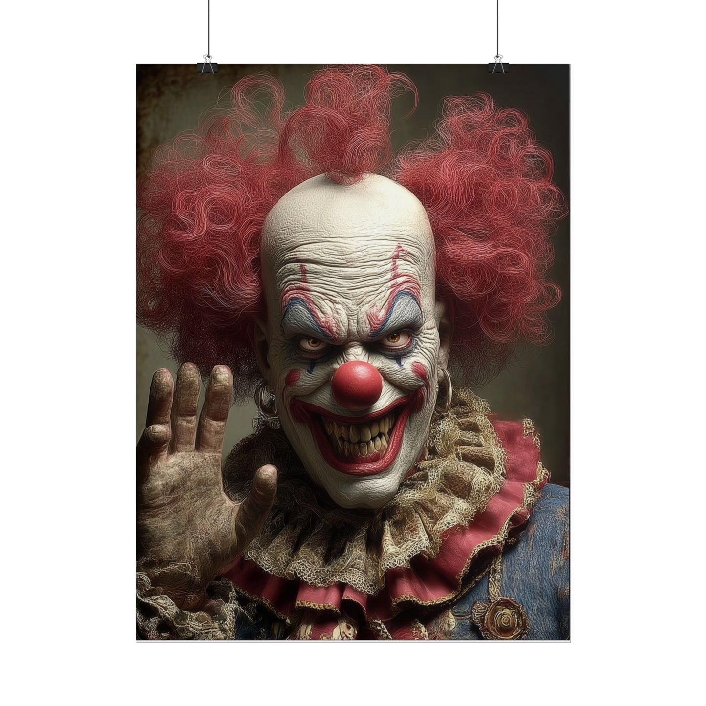 Another Creepy Clown Rolled Posters,  Paper Poster, Scary Decor, Halloween, Spooky Home Decor