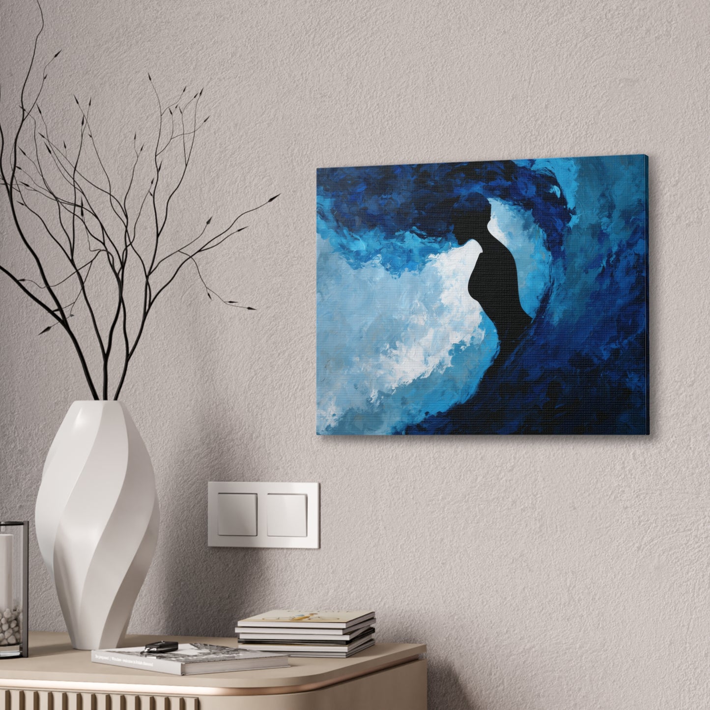 Waves of Form -Serene Abstract Canvas Wall Art, Ocean Wave Decor, Home Transformations, Inspirational Art, Gifts for Art Lovers, Blue Wave Print