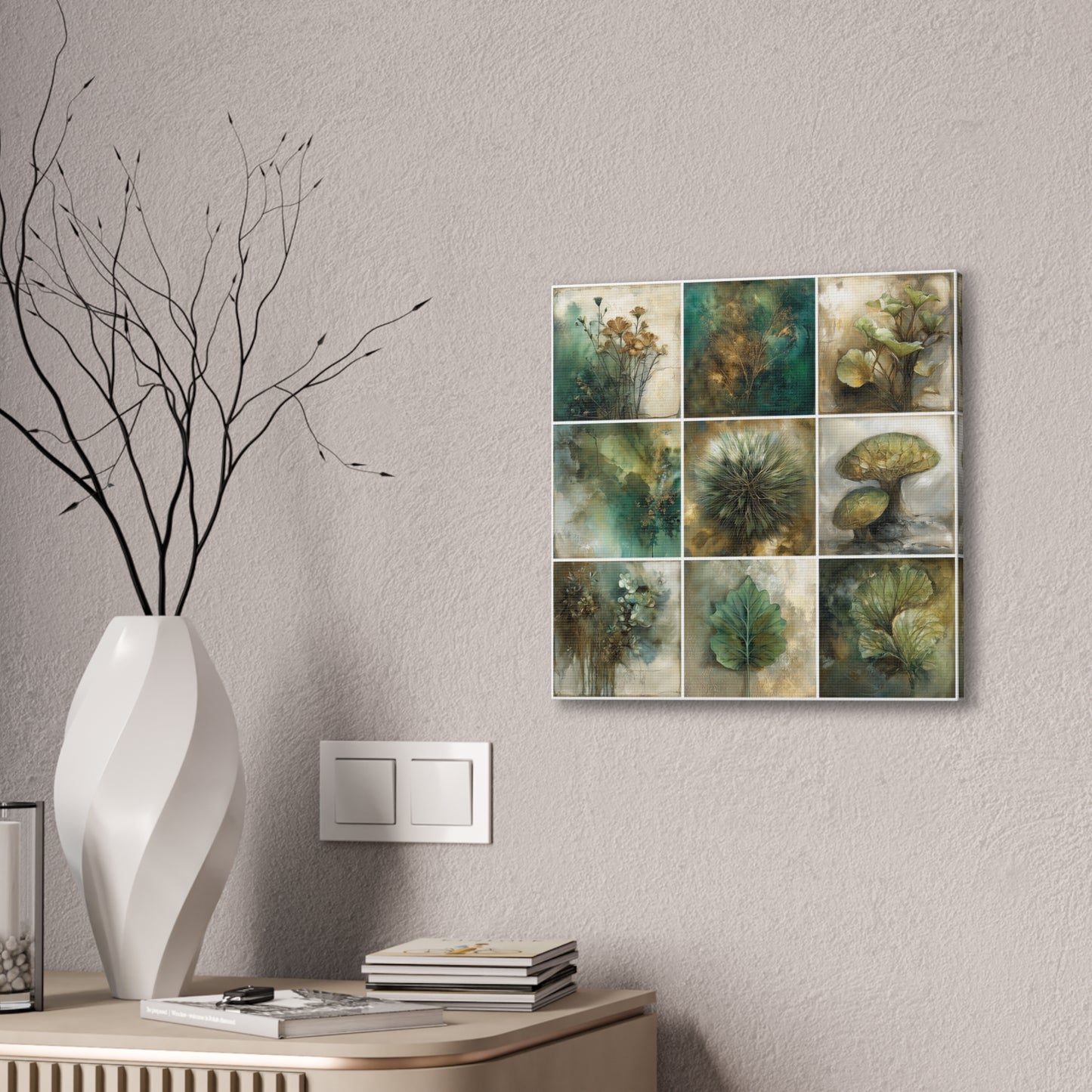 Natures Green Series #5 -Botanical Wall Art, Nature-Inspired Home Décor, Eco-Friendly Canvas Print, Greenery Art Piece, Living Room Wall Hanging