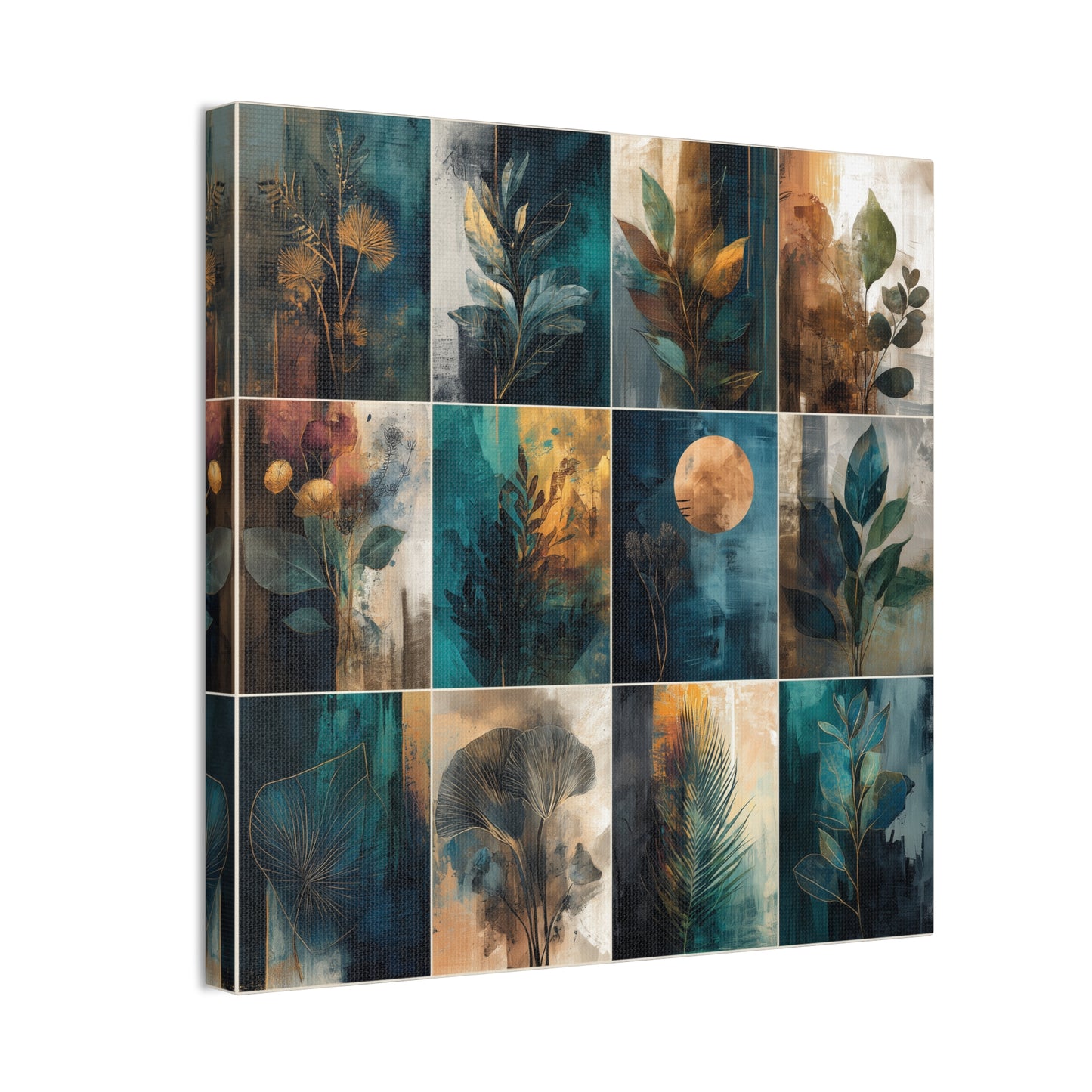 Natures Blue Green Series #6 -Botanical Wall Art, Nature-Inspired Home Décor, Eco-Friendly Canvas Print, Greenery Art Piece, Living Room Wall Hanging