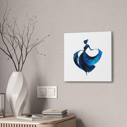 Dancing with the Water Series #2 -Elegant Silhouette Canvas Wall Art, Abstract Decor for Home, Gift for Women, Living Room Artwork, Dance Theme Decoration