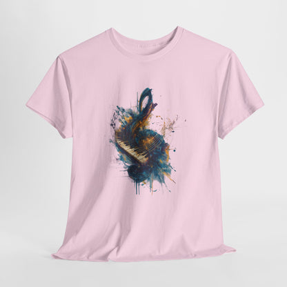 Abstract Music Keyboard Splash T‑Shirt — Watercolor Art Tee