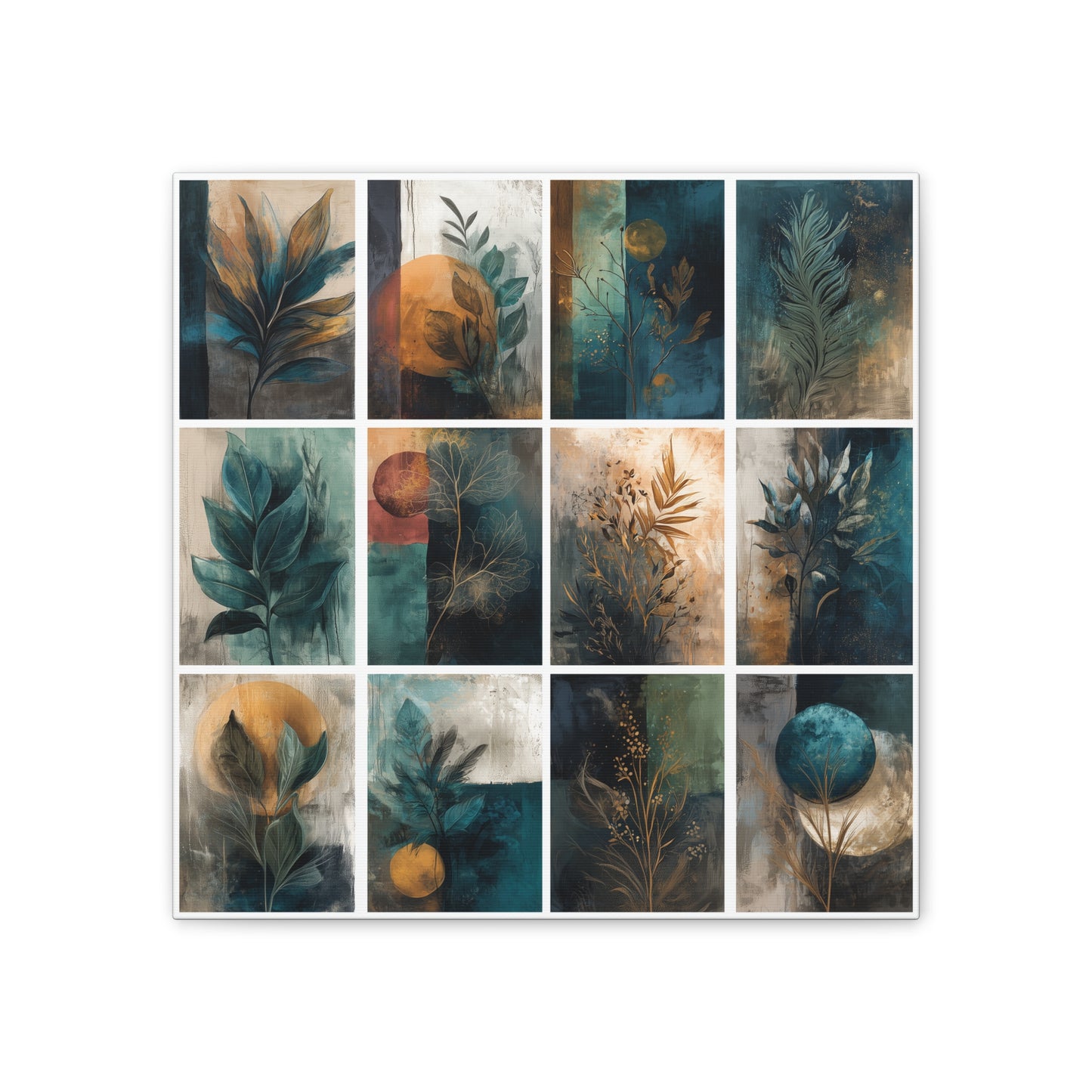 Blue Green Series #5 -Botanical Wall Art, Nature-Inspired Home Décor, Eco-Friendly Canvas Print, Greenery Art Piece, Living Room Wall Hanging