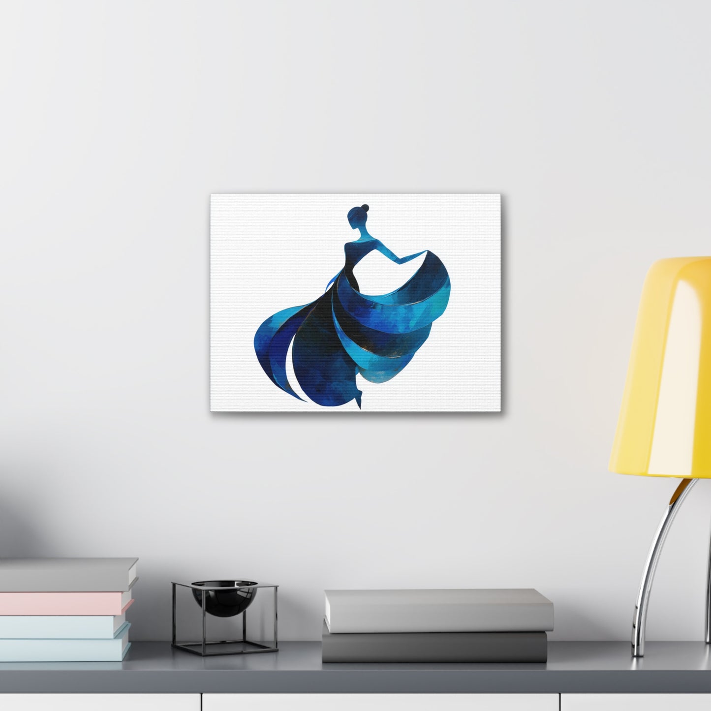 Dancing with the Water Series #4 -Elegant Silhouette Canvas Wall Art, Abstract Decor for Home, Gift for Women, Living Room Artwork, Dance Theme Decoration