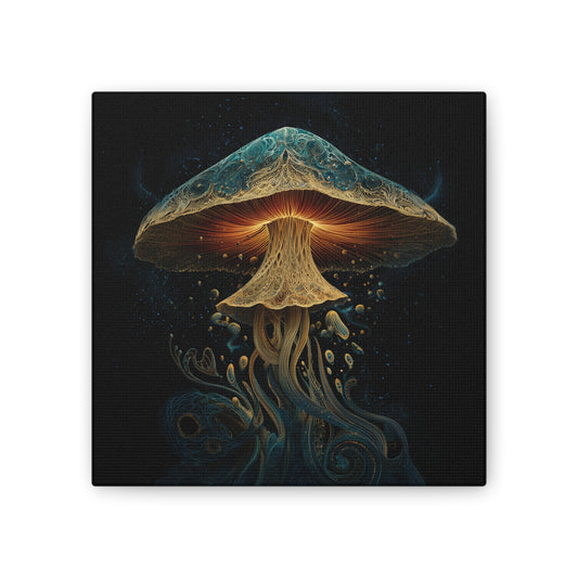 Mind Awakening -Mushroom Canvas Art, Stretched Wall Decor, Bohemian Home Decor, Psychedelic Wall Art, Nature-Inspired Art