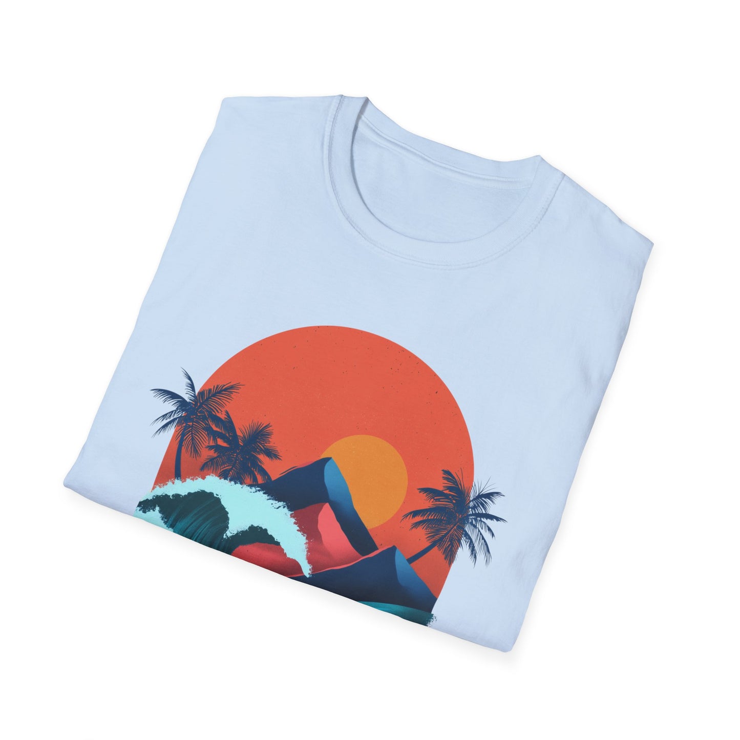 Surf Sunset Wave T-Shirt — Retro Palm Wave Beach Tee