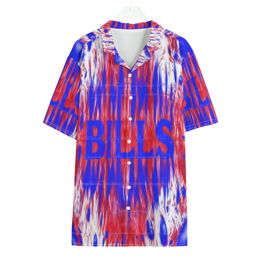 BILLS -All-Over Print Men's Hawaiian Shirt With Button Closure