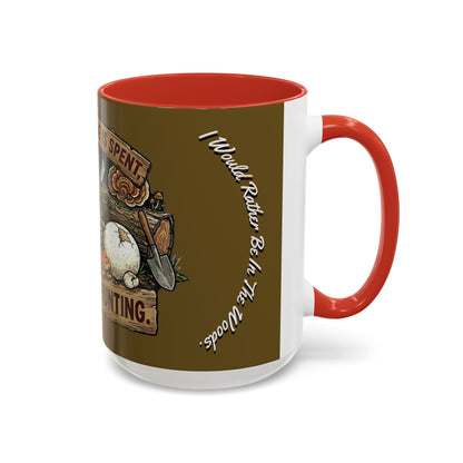Mushroom Hunting Coffee Mug – "My Spore Time Is Spent" Rustic Forager Accent Mug