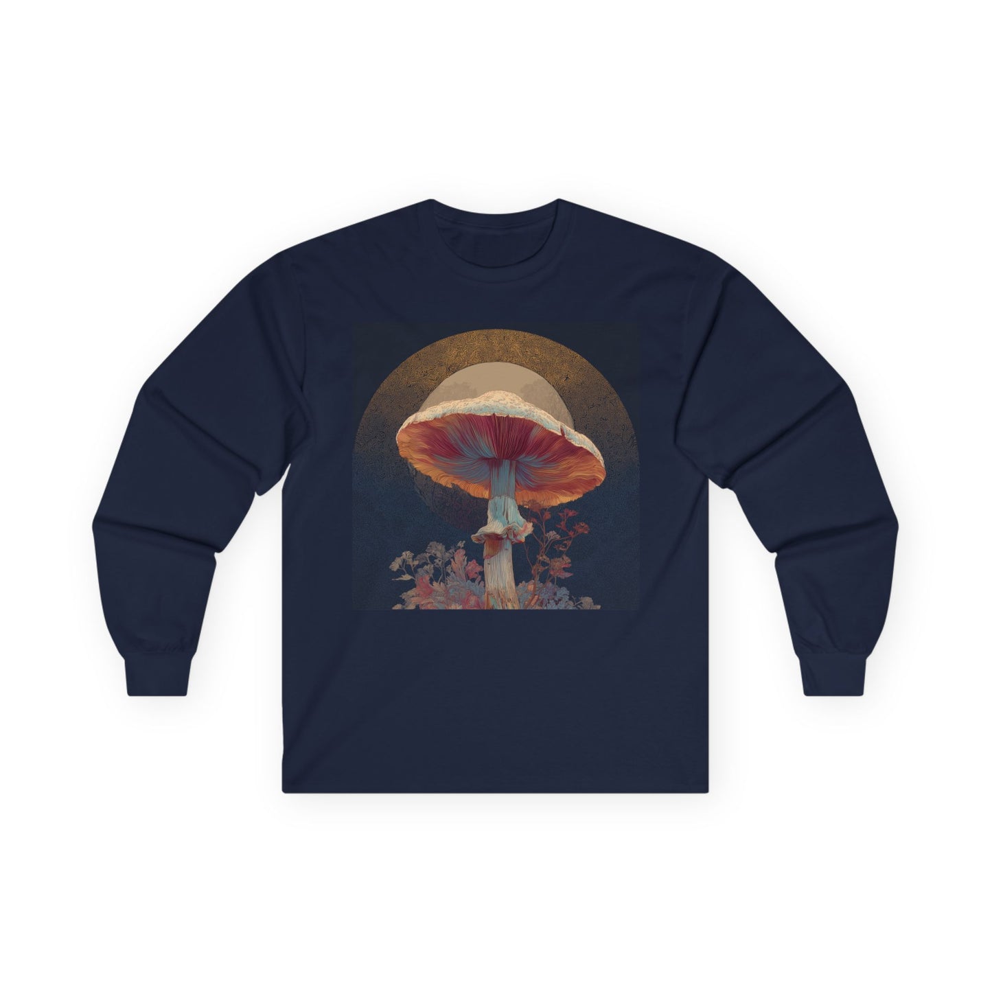 Mushroom Halo Long Sleeve Tee — Psychedelic Fungi Graphic Shirt