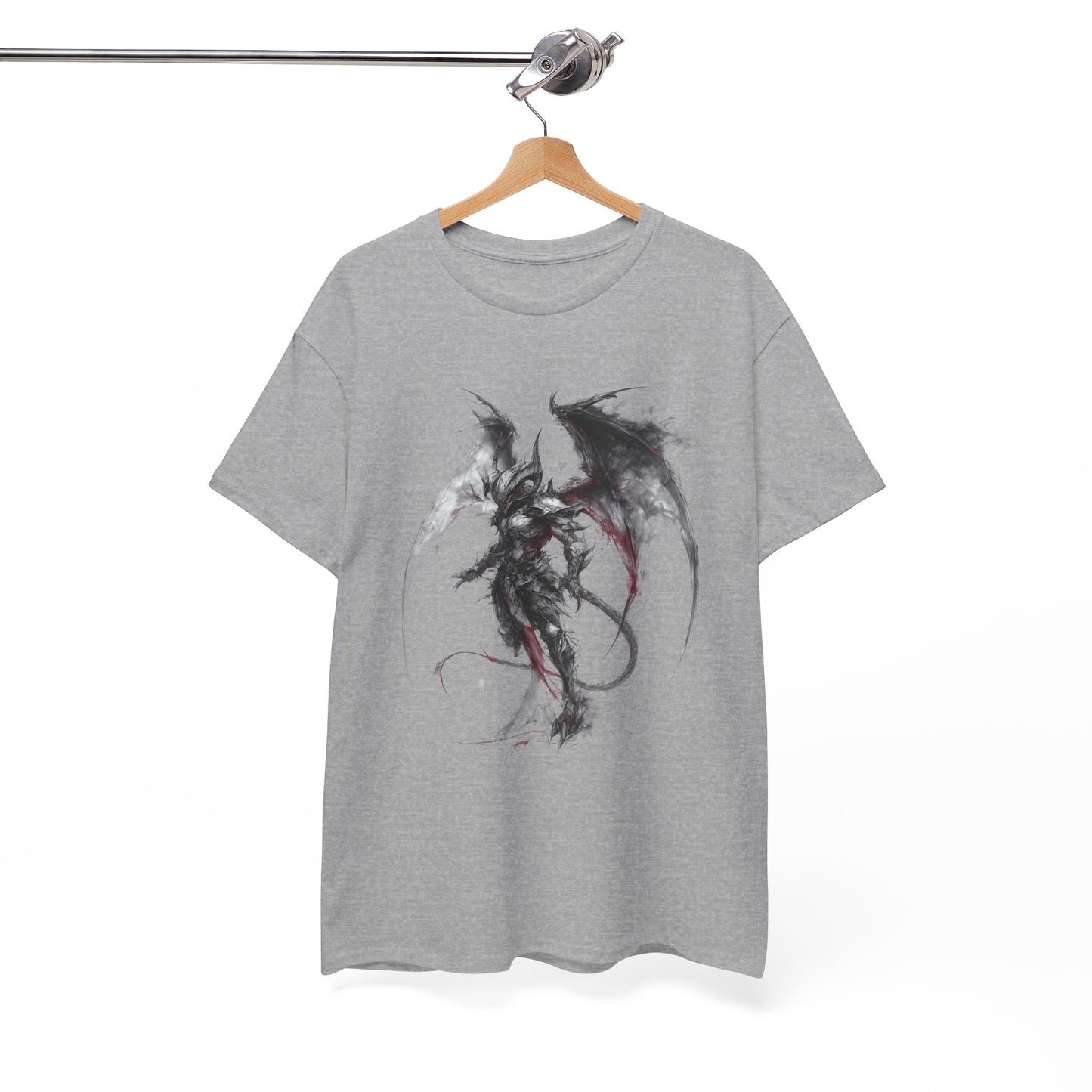 Dragon Warrior Art T-Shirt — Dark Ink Fantasy Demon Graphic Tee