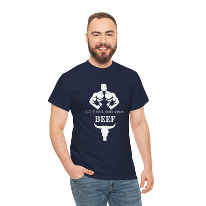 100% Beef -Unisex Tee, Perfect Gift for Workout Enthusiasts, Fitness Club, Gym Wear, Bodybuilding Fashion, Casual Daily Wear