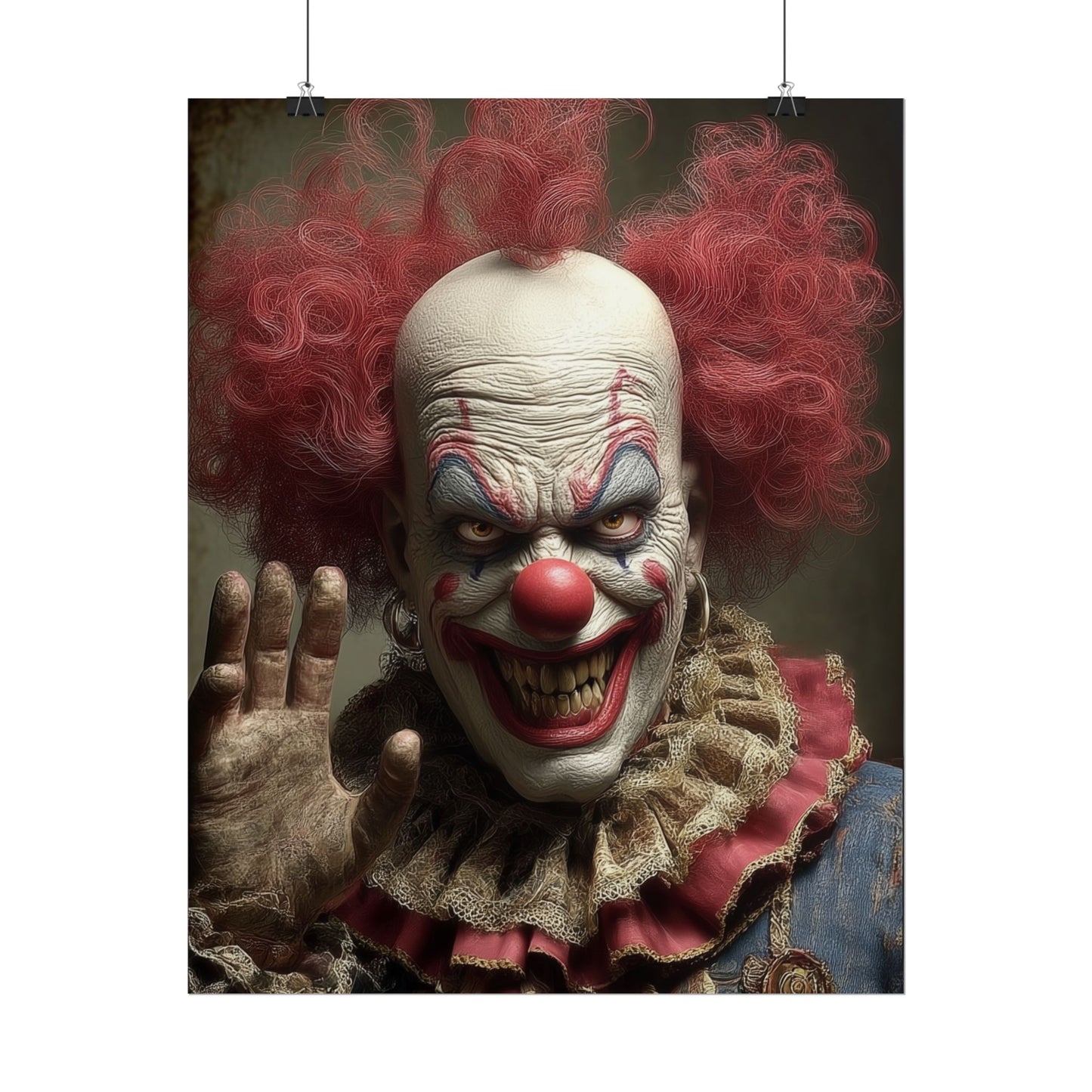 Another Creepy Clown Rolled Posters,  Paper Poster, Scary Decor, Halloween, Spooky Home Decor