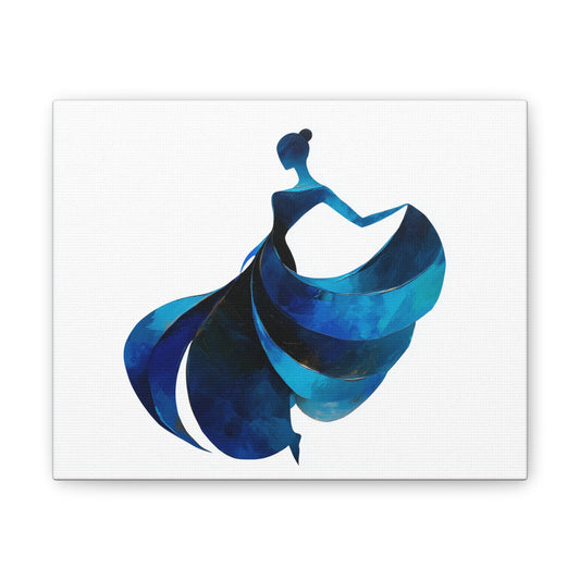 Dancing with the Water Series #4 -Elegant Silhouette Canvas Wall Art, Abstract Decor for Home, Gift for Women, Living Room Artwork, Dance Theme Decoration