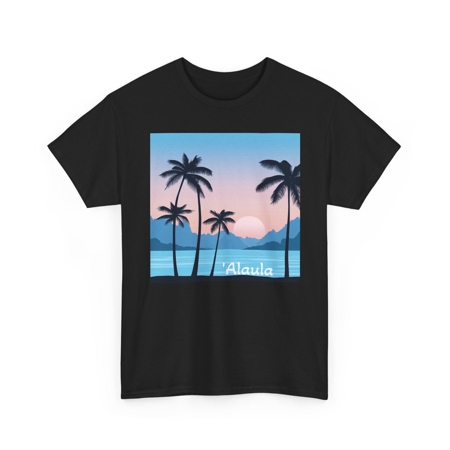 'Alaula Aloha Sunset Tee — Tropical Palm Beach Graphic T-Shirt