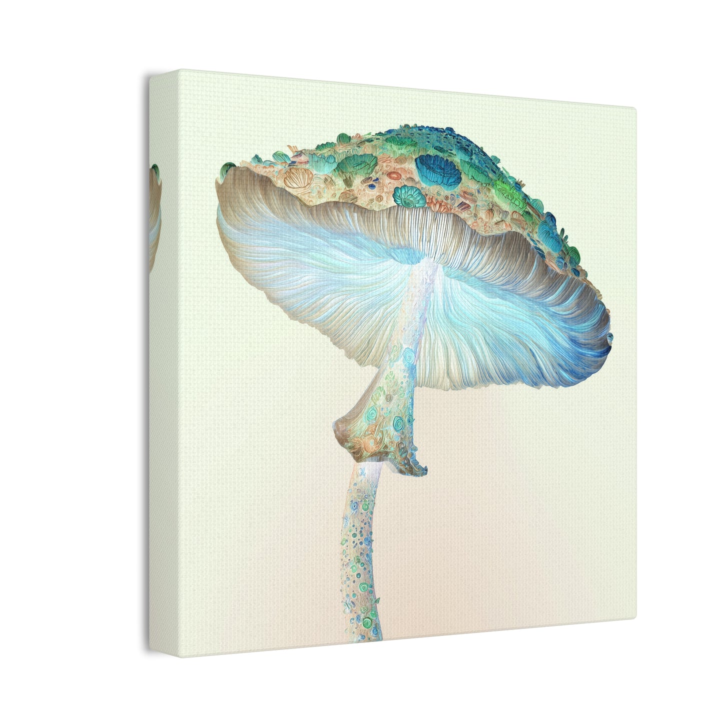 Flower Cap Inverse -Mushroom Canvas Art, Stretched Wall Decor, Bohemian Home Decor, Psychedelic Wall Art, Nature-Inspired Art