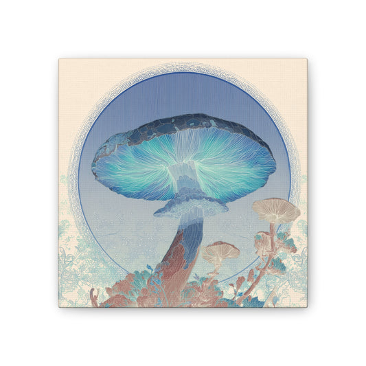 Surreal Shroom Light -Mushroom Canvas Art, Stretched Wall Decor, Bohemian Home Decor, Psychedelic Wall Art, Nature-Inspired Art