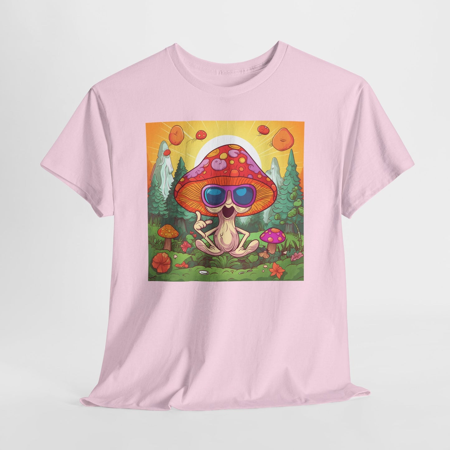 Whimsical Mushroom Tee, Casual T-Shirt, Gift for Nature Lovers, Eco-Friendly Apparel, Unisex Graphic Shirt