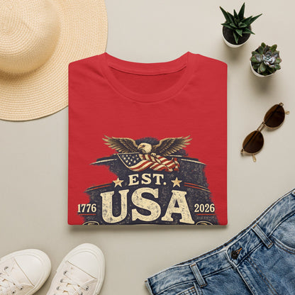 USA Established 1776–2026 Vintage Eagle T-Shirt — 250 Years of Freedom