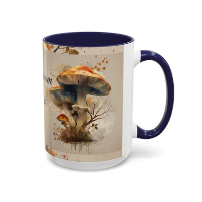 Mushroom Magic Accent Coffee Mug — 11/15oz Ceramic Cup with Woodland Fungi Design