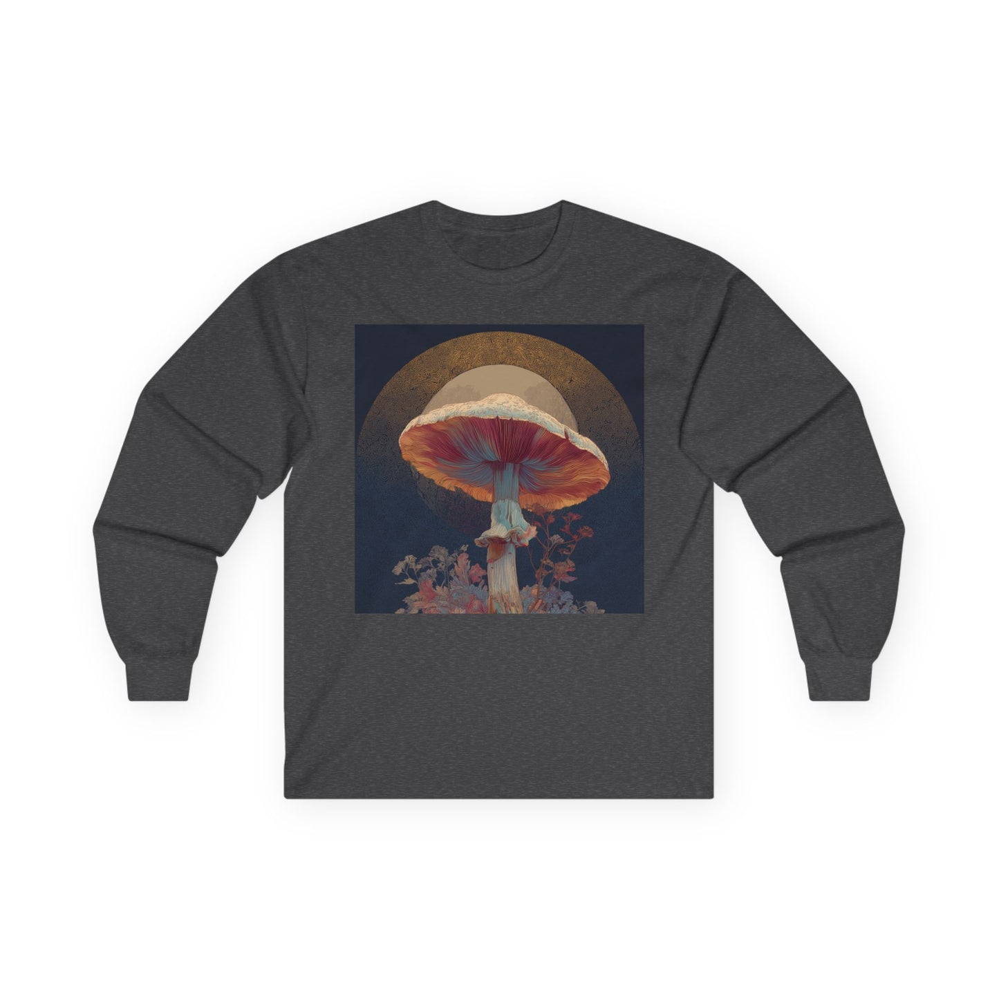 Mushroom Halo Long Sleeve Tee — Psychedelic Fungi Graphic Shirt