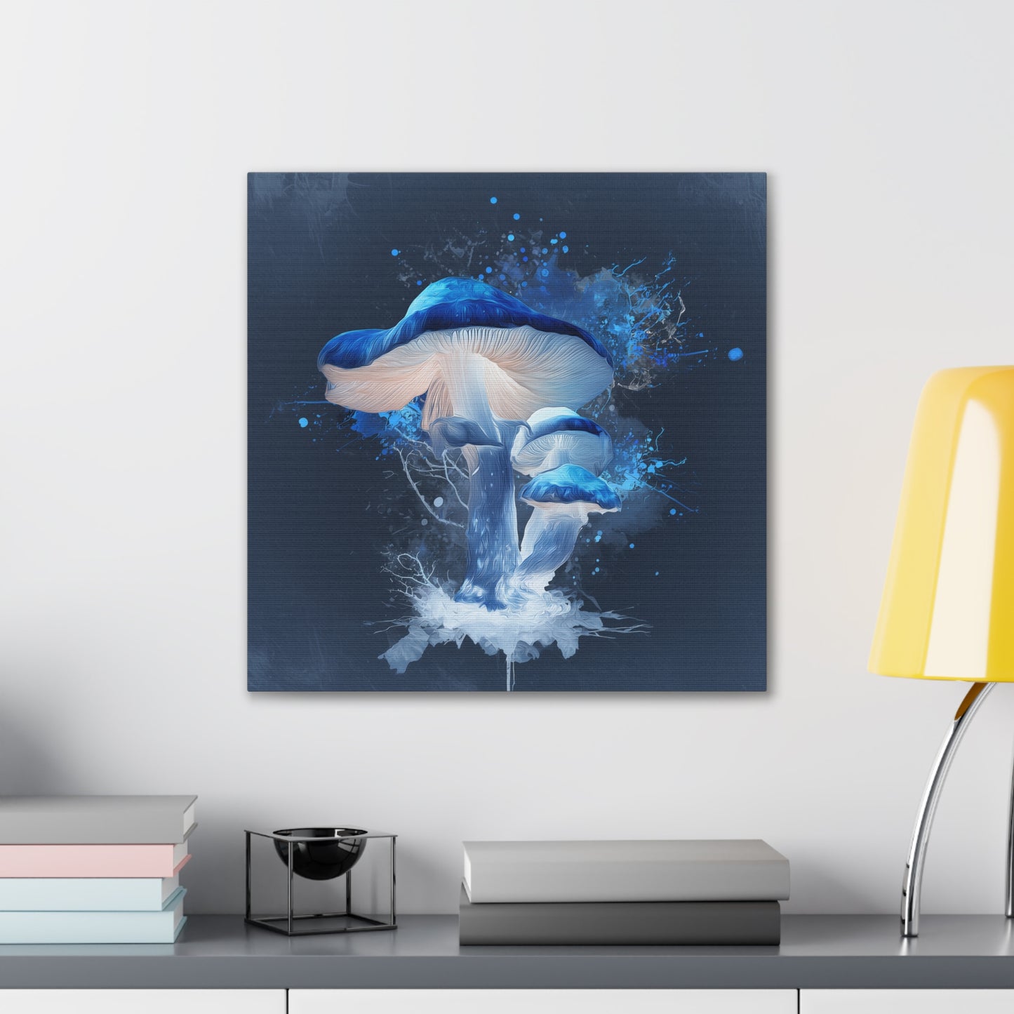 Mycelium Spread Inverse -Mushroom Canvas Art, Stretched Wall Decor, Bohemian Home Decor, Psychedelic Wall Art, Nature-Inspired Art