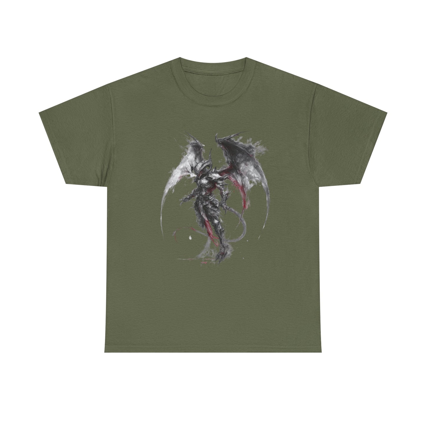 Dragon Warrior Art T-Shirt — Dark Ink Fantasy Demon Graphic Tee