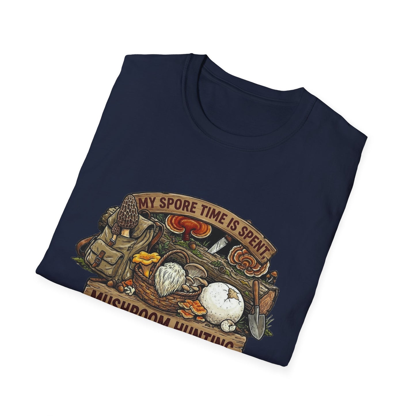 Mushroom Hunting T-Shirt — 'My Spore Time Is Spent' For Foragers & Outdoor Lovers