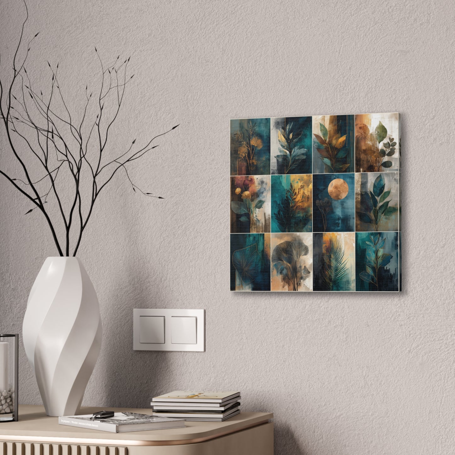 Natures Blue Green Series #6 -Botanical Wall Art, Nature-Inspired Home Décor, Eco-Friendly Canvas Print, Greenery Art Piece, Living Room Wall Hanging