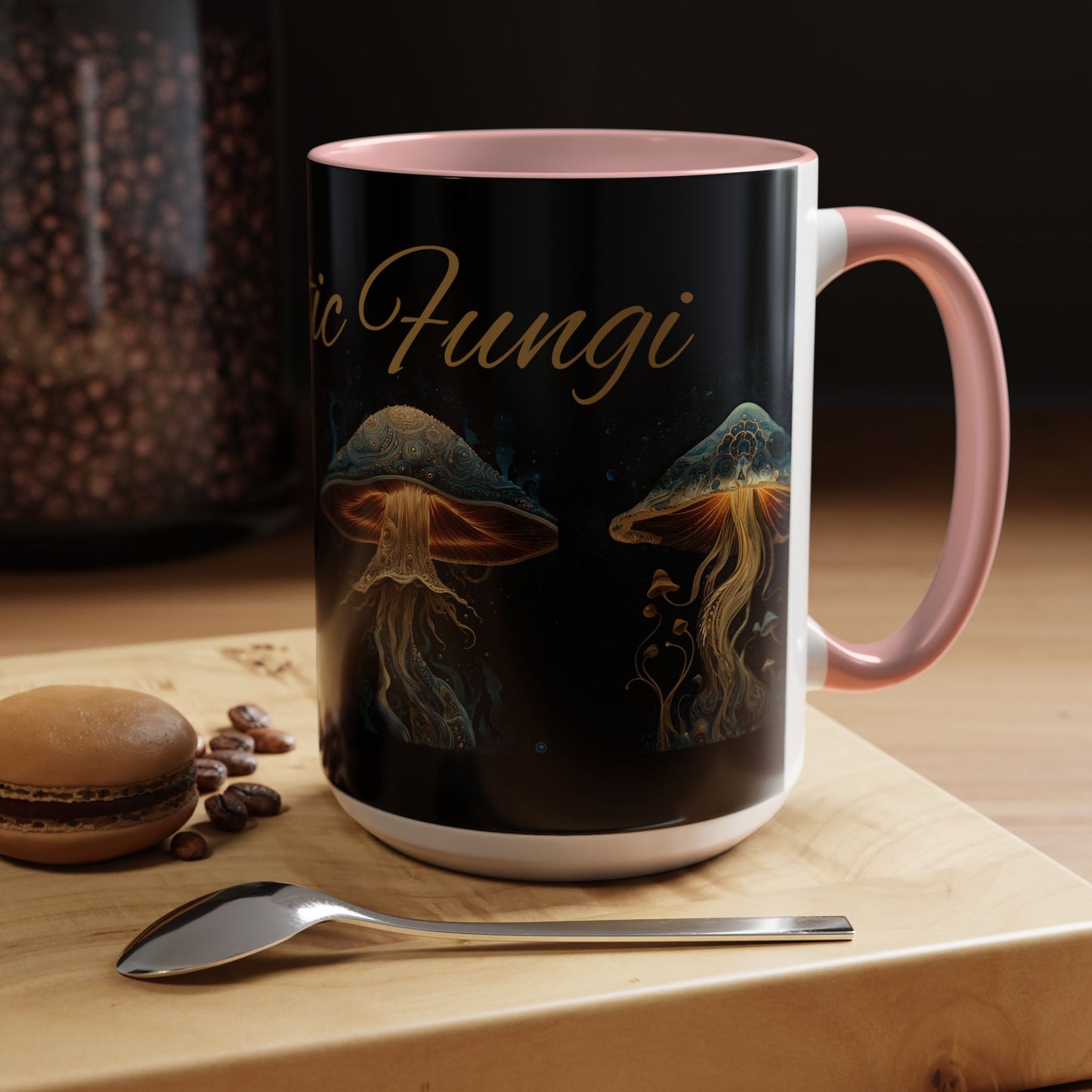 Dark Fantastic Fungi Coffee Mug - Magical Ocean Mushroom Art (11/15oz)