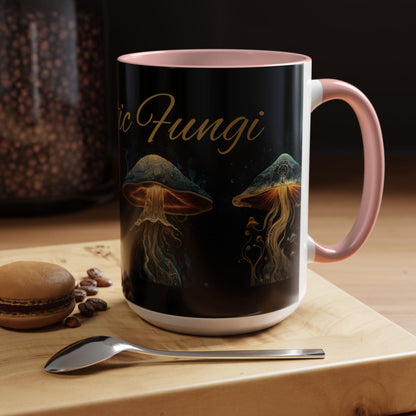Dark Fantastic Fungi Coffee Mug - Magical Ocean Mushroom Art (11/15oz)