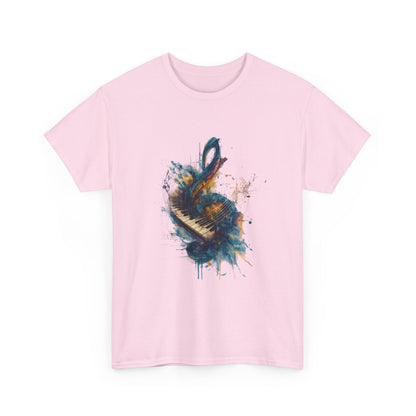 Abstract Music Keyboard Splash T‑Shirt — Watercolor Art Tee