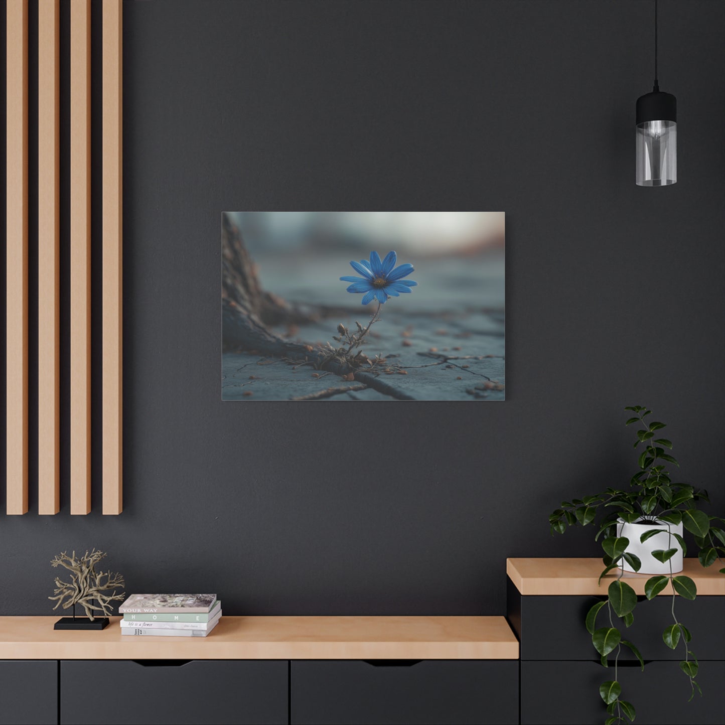 Defiant Bloom: Resilience in Gray, Hope from Stone, Nature's Triumph--1aceswild.myshopify.com