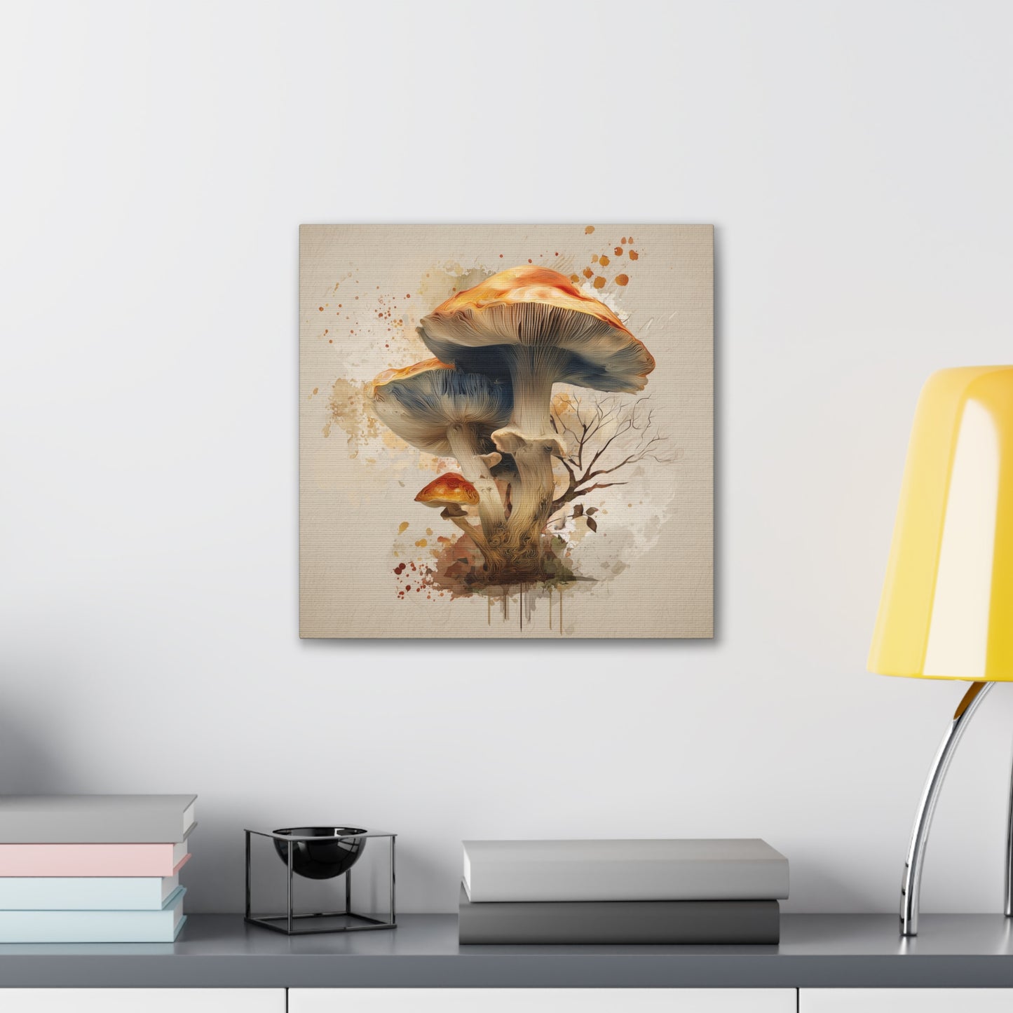 Fruiting Body-Mushroom Canvas Art, Stretched Wall Decor, Bohemian Home Decor, Psychedelic Wall Art, Nature-Inspired Art