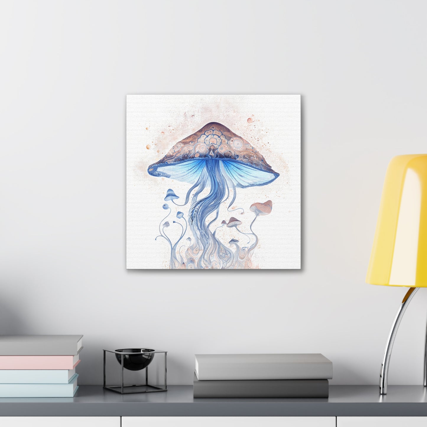 ThirdEye Light -Mushroom Canvas Art, Stretched Wall Decor, Bohemian Home Decor, Psychedelic Wall Art, Nature-Inspired Art