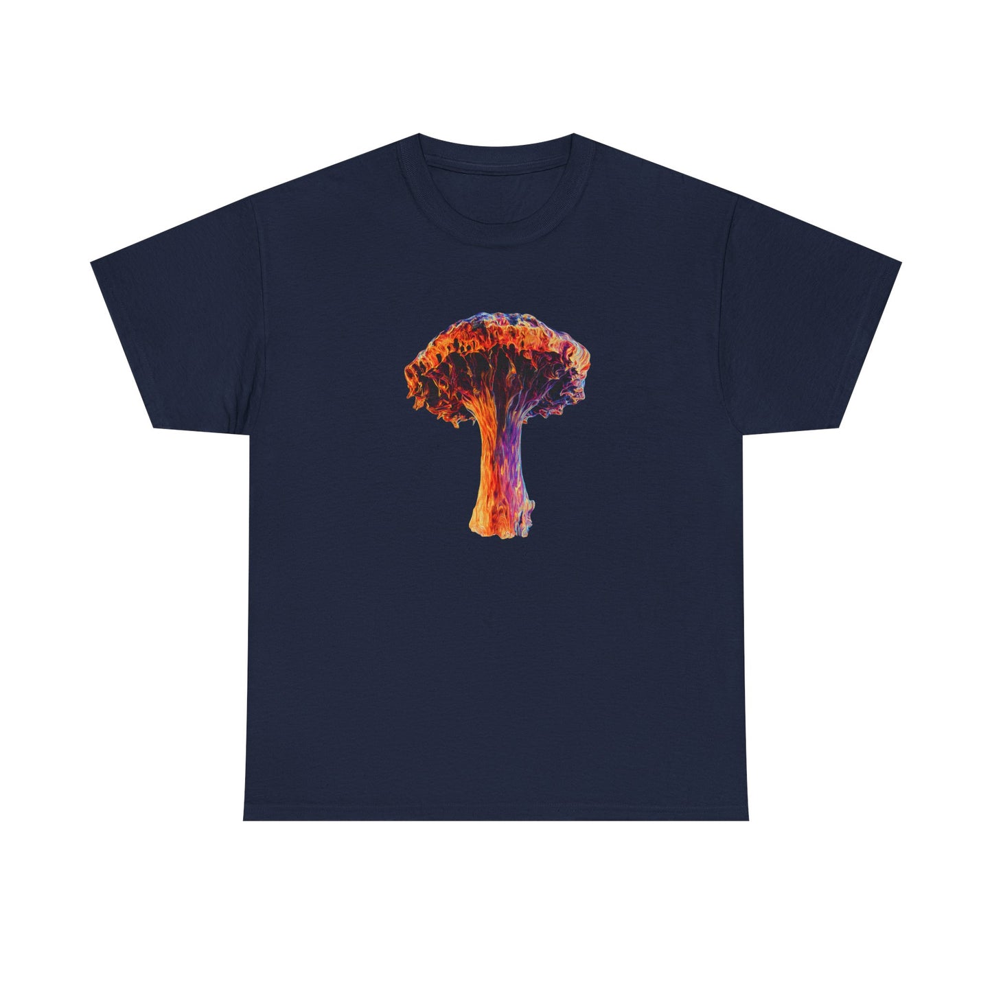 Colorful Psychedelic Mushroom 3 -Tee, Unisex Heavy Cotton T-Shirt, Vibrant Graphic Shirt, Perfect for Festivals, Eco-friendly Gift, Casual Wea