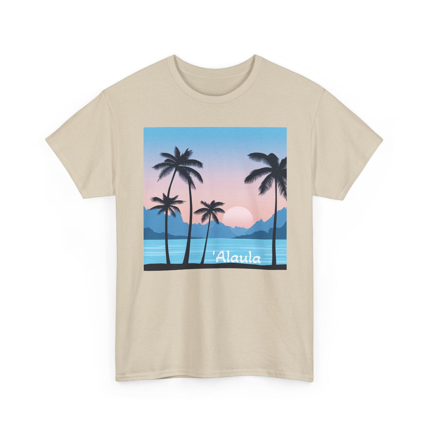 'Alaula Aloha Sunset Tee — Tropical Palm Beach Graphic T-Shirt