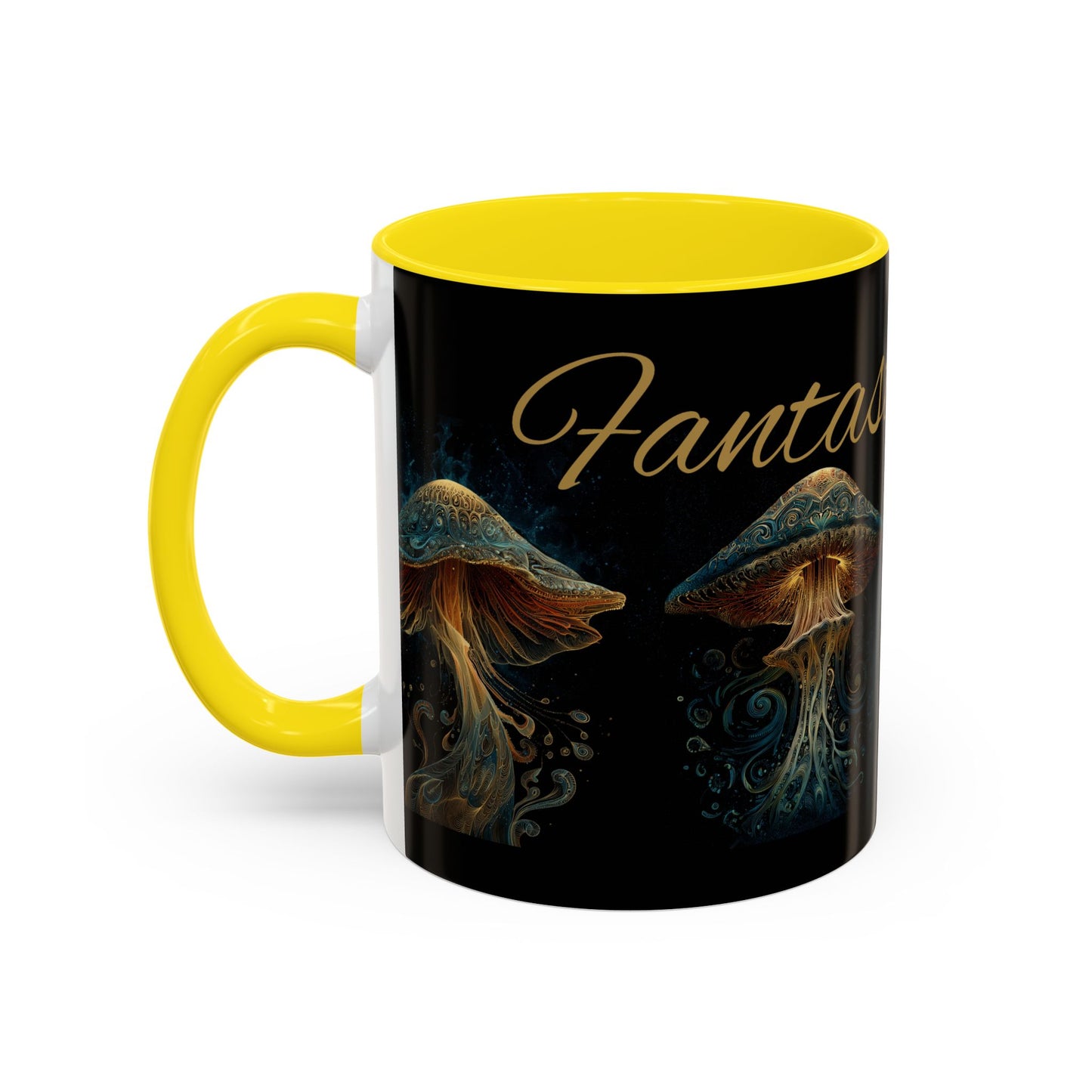 Dark Fantastic Fungi Coffee Mug - Magical Ocean Mushroom Art (11/15oz)