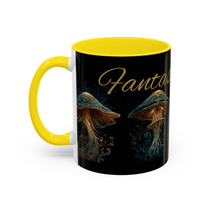 Dark Fantastic Fungi Coffee Mug - Magical Ocean Mushroom Art (11/15oz)