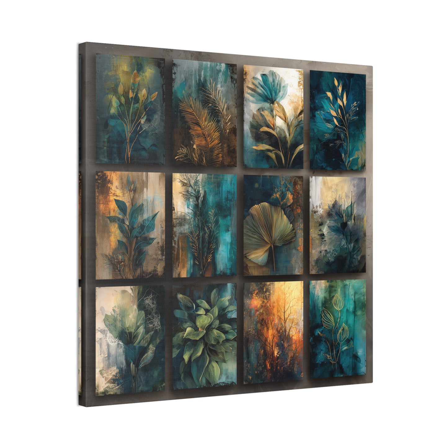 Natures Blue Green Series #1 -Botanical Wall Art, Nature-Inspired Home Décor, Eco-Friendly Canvas Print, Greenery Art Piece, Living Room Wall Hanging